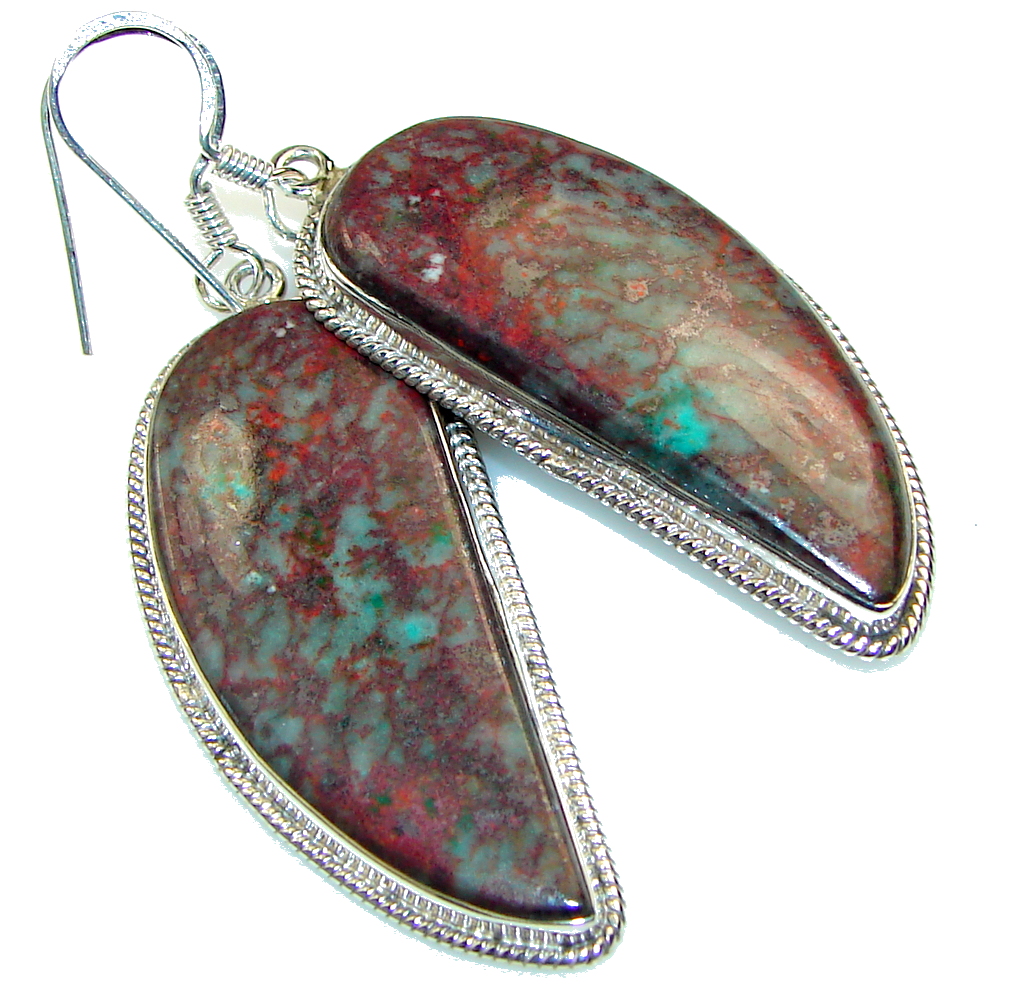 Basics!! Red Sonora Jasper Sterling Silver Earrings