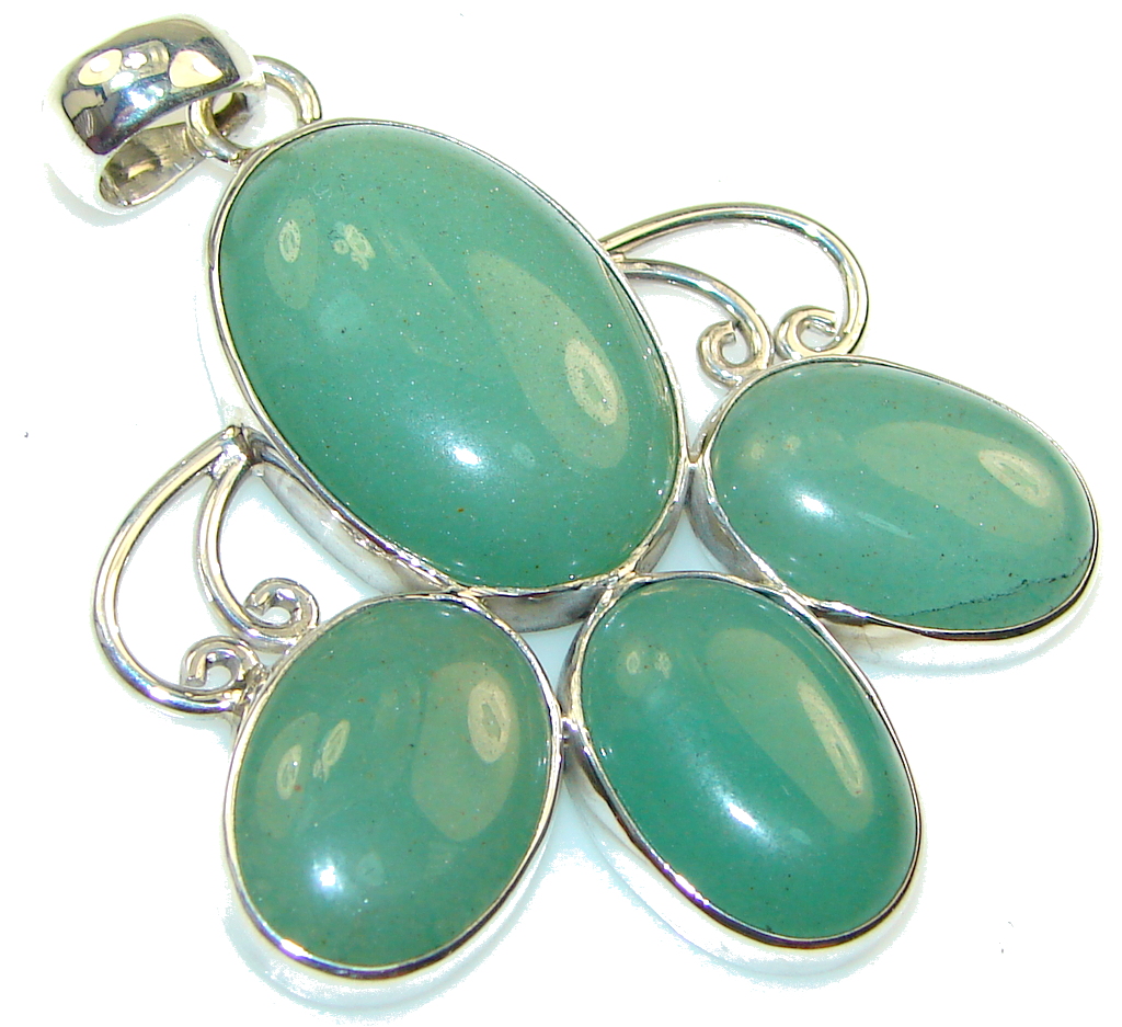 Green Island! Jade Sterling Silver Pendant