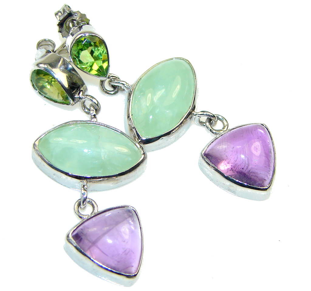 Amazing!! Purple Amethyst Sterling Silver earrings