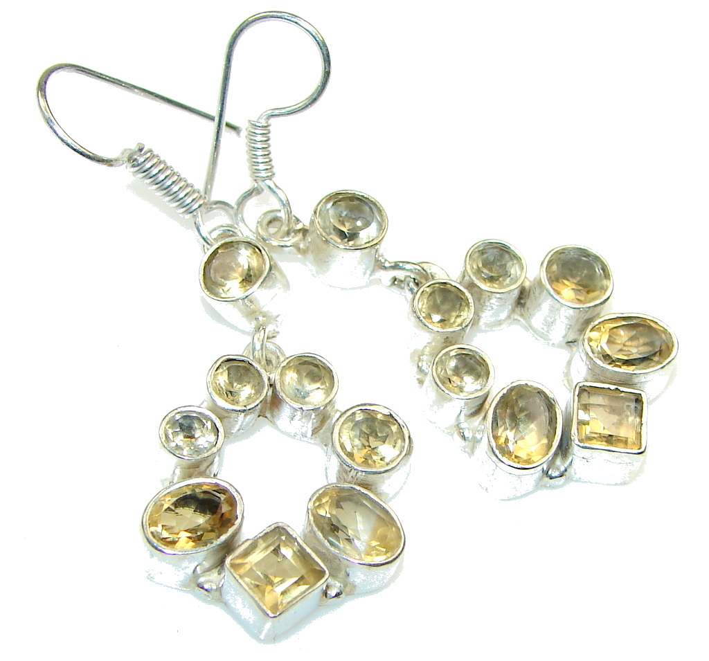 Awesome! Yellow Citrine Sterling Silver earrings