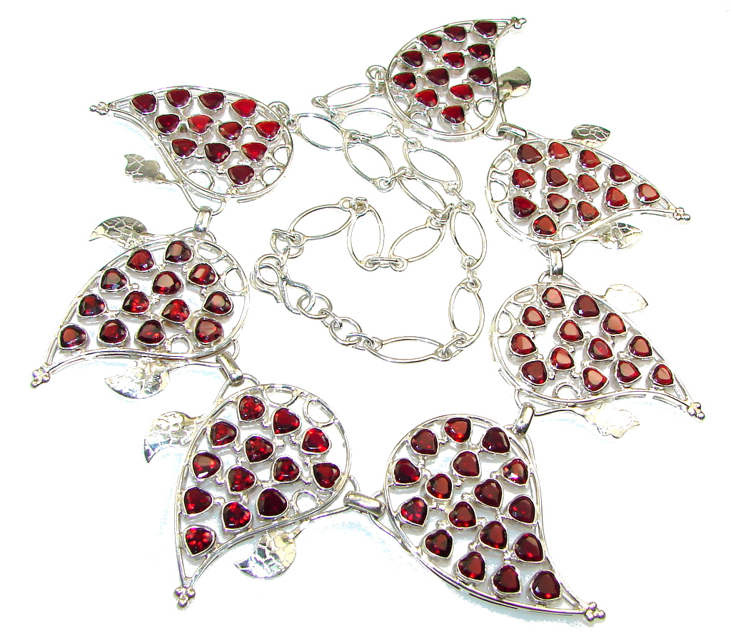 Bust of Love Red Garnet Quartz Sterling Sterling Silver necklace