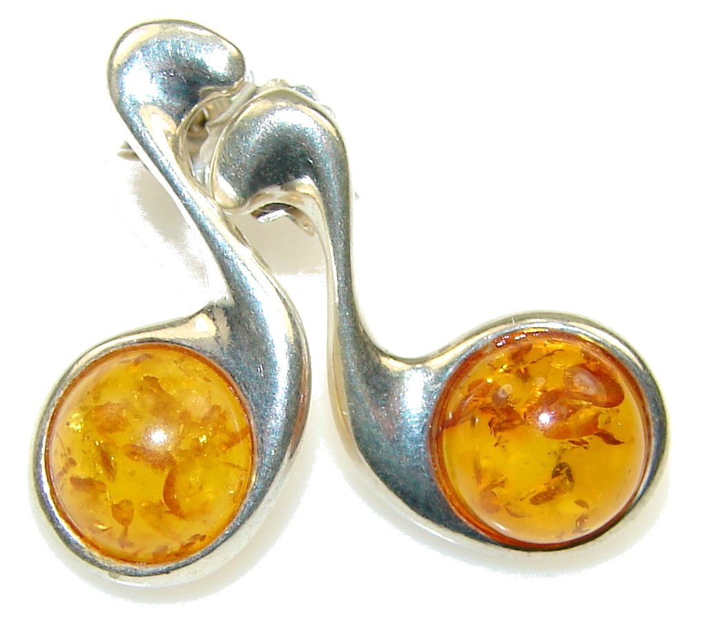 Awesome! Polish Amber Sterling Silver earrings