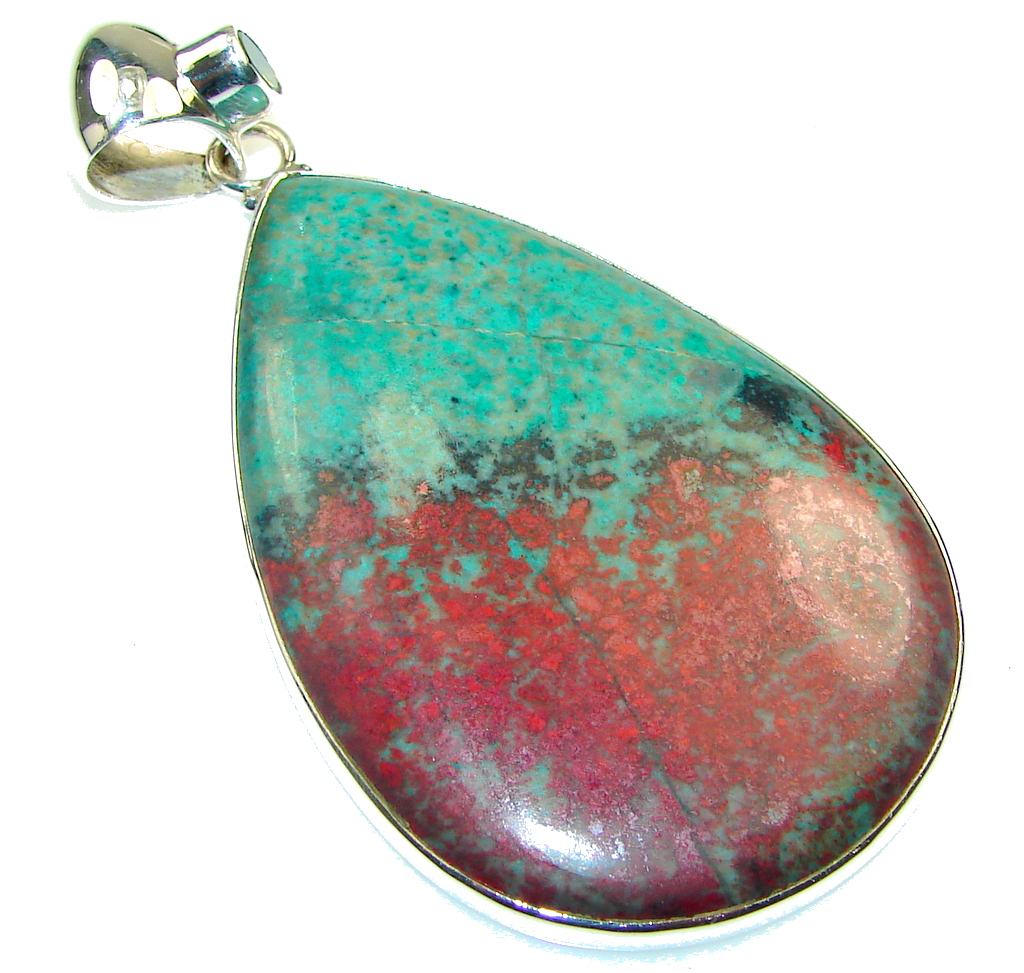 Big! Amazing Red Sonora Jasper Sterling Silver Pendant