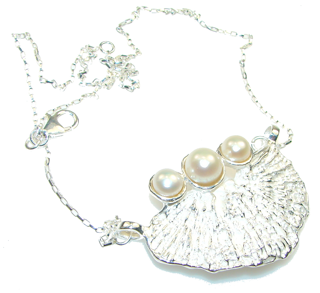 Path Of Life!! Fresh Water Pearl Sterling Silver Necklace
