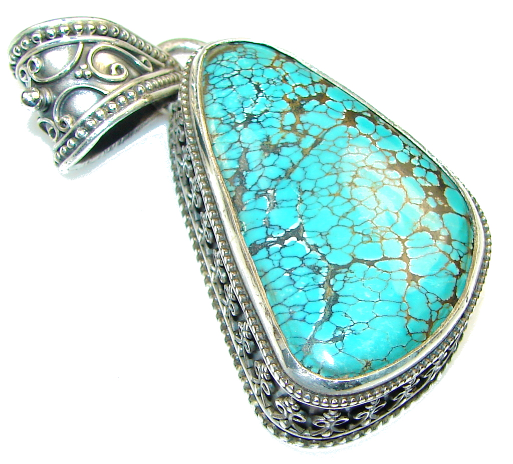 Circo Lake!! Blue Turquoise Sterling Silver Pendant