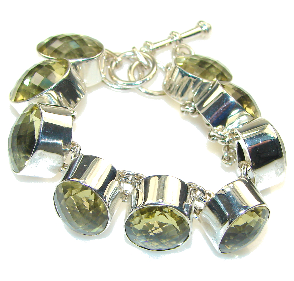 Amazing!! Yellow Citrine Sterling Silver Bracelet
