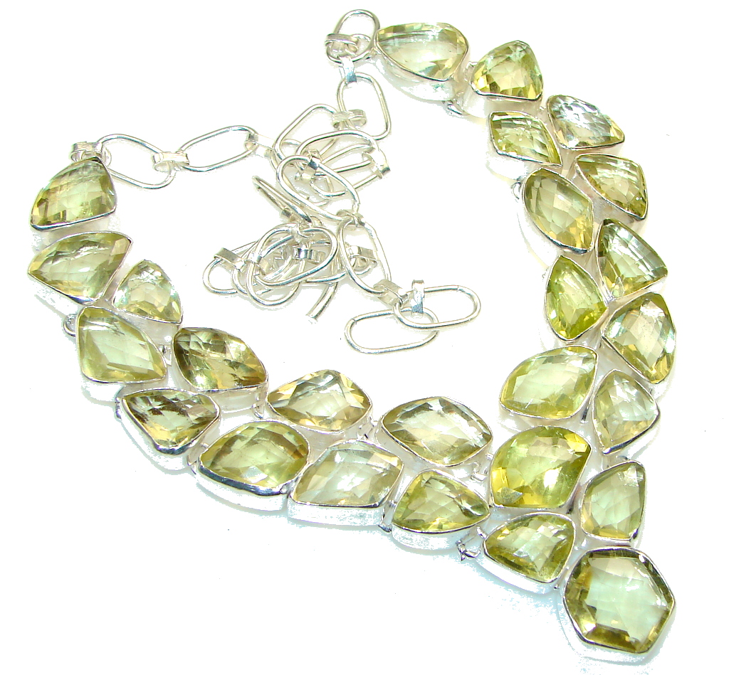 Chennai Sun! Yellow Citrine Sterling Silver Necklace