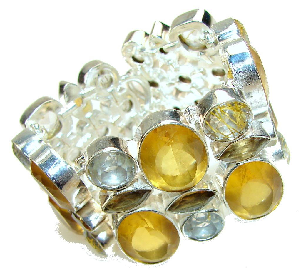 Summer Time!! Yellow Citrine Sterling Silver Bracelet