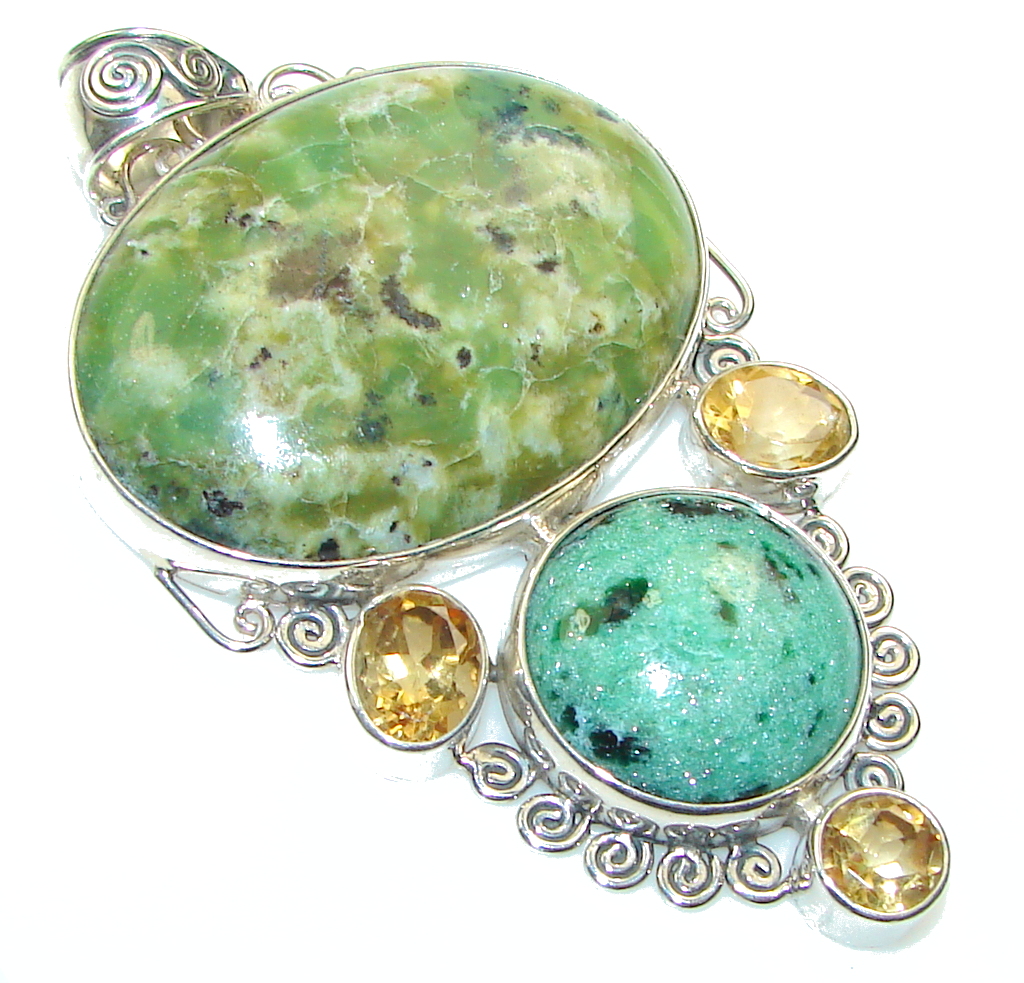 Secret Island!! Ruby in Zoisite Sterling Silver Pendant