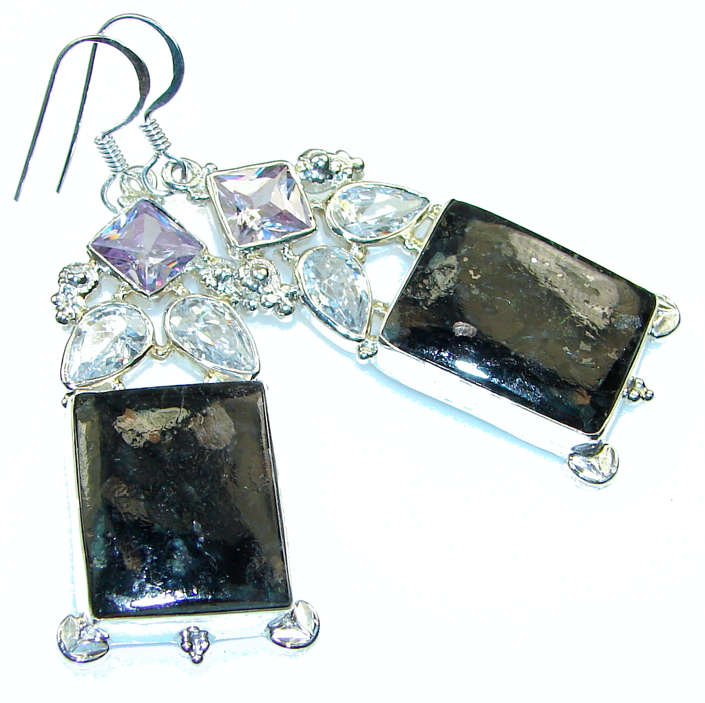 Fantastic!! Black Obsidian Sterling Silver earrings