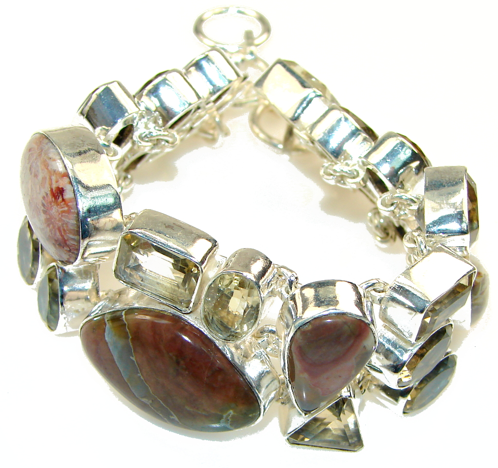 Trade Secret!! Yellow Citrine Sterling Silver Bracelet