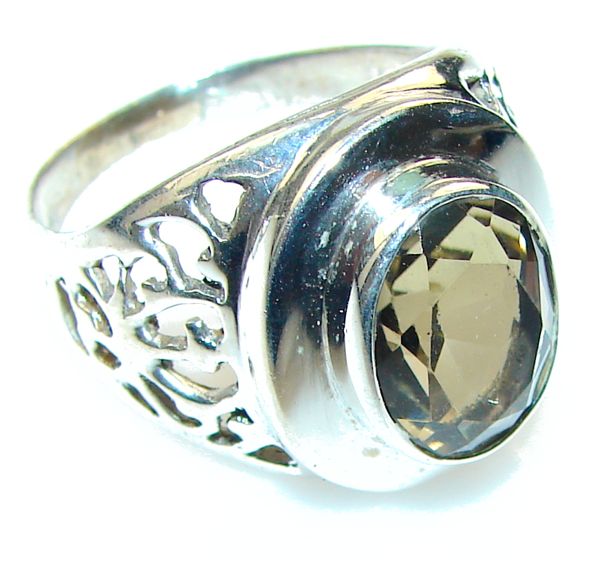 Amazing!! Smoky Topaz Sterling Silver ring s. 9 1/2