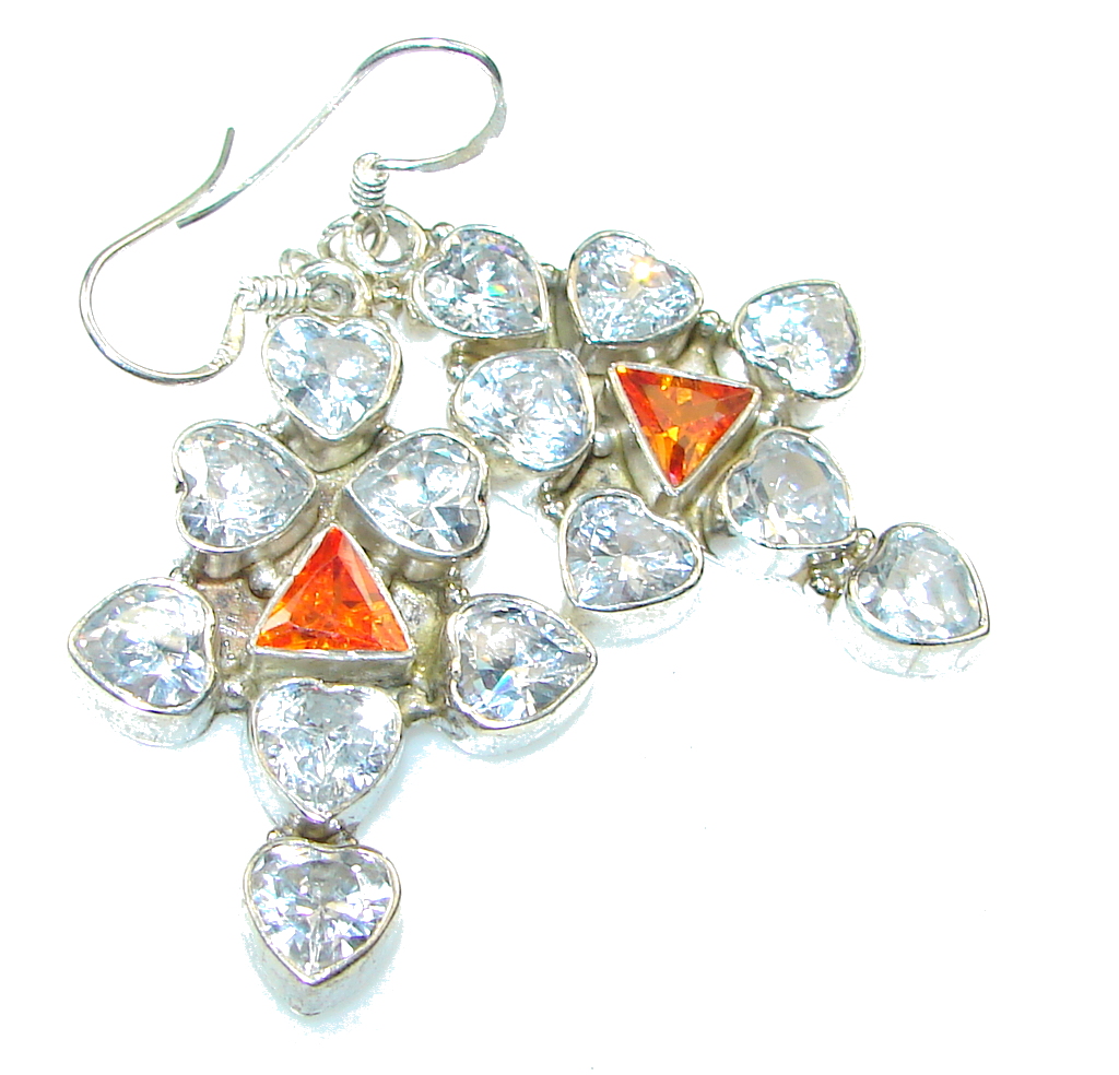Amazing! White Topaz Sterling Silver earrings