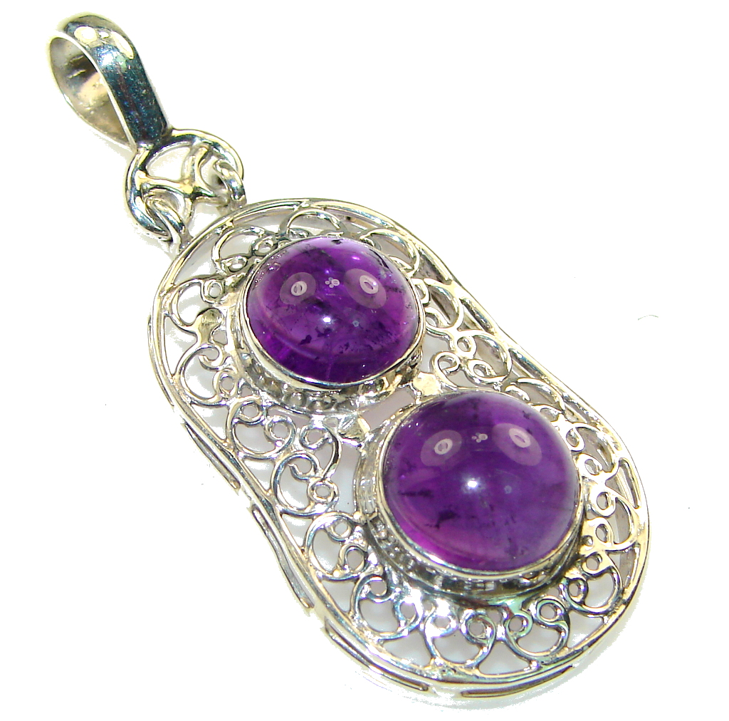 Amazing! Purple Amethyst Sterling Silver Pendant