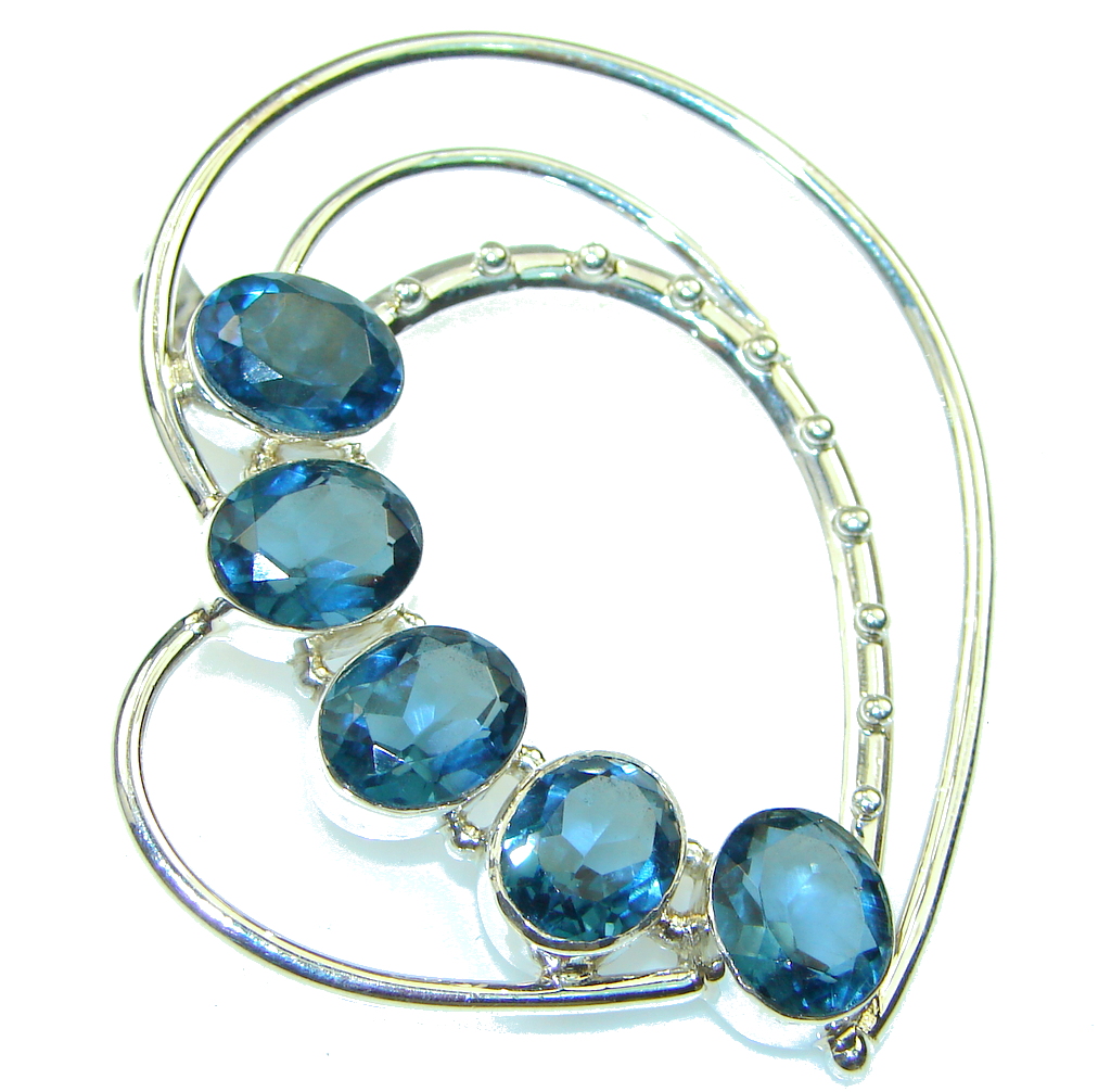 Amazing! London Blue Topaz Sterling Silver Pendant