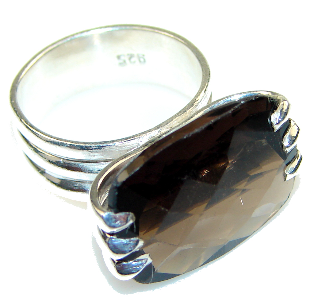 Amazing Smoky Topaz Sterling Silver ring s. 7