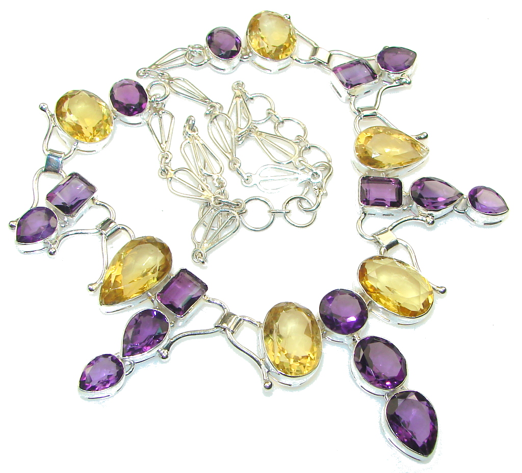 Love Attraction!! Natural Purple Amethyst Sterling Silver necklace