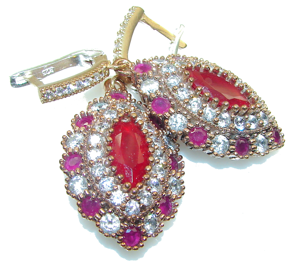 Make A Wish! Red Ruby Sterling Silver earrings
