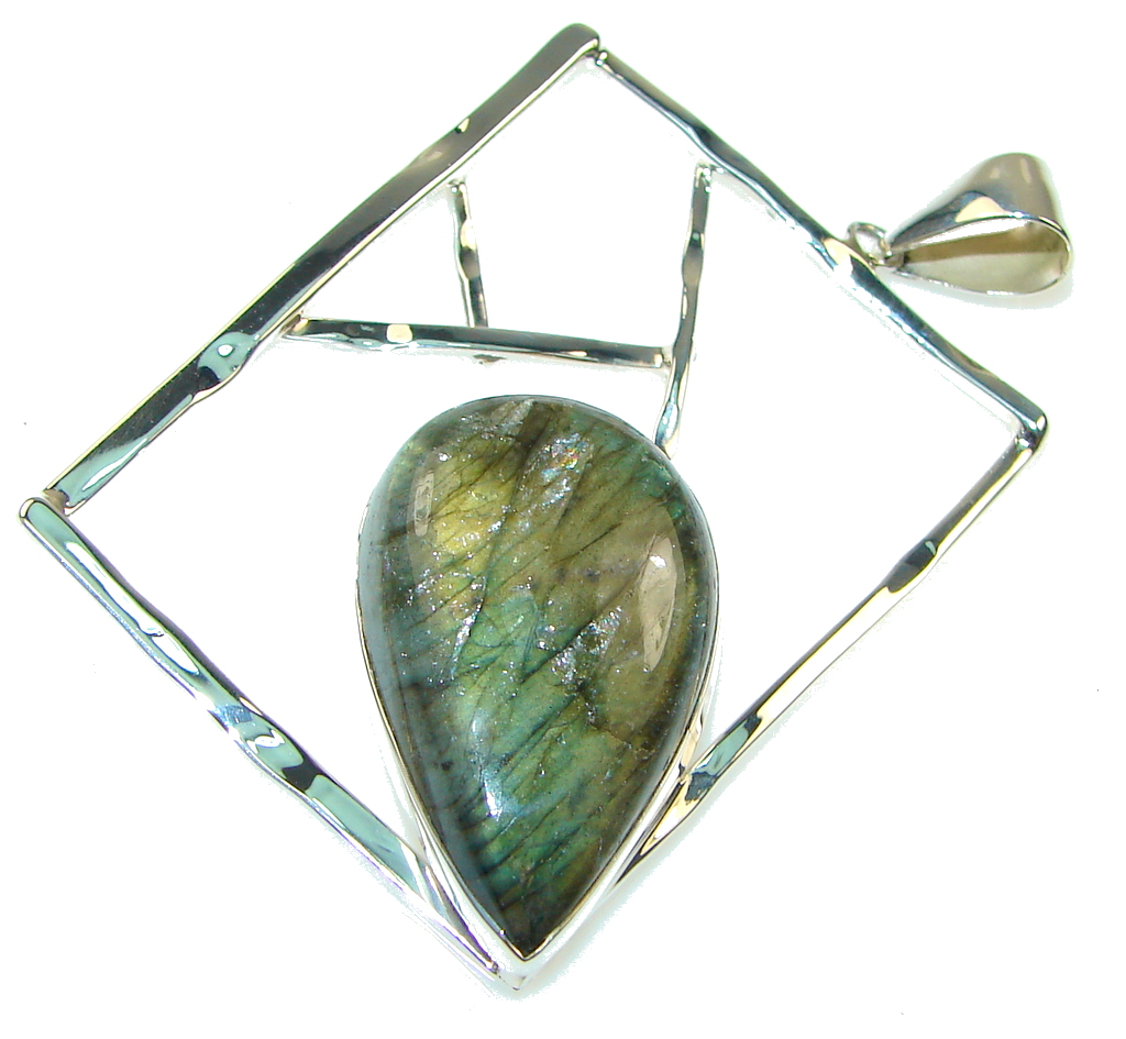 Moderen Design Labradorite Sterling Silver Pendant