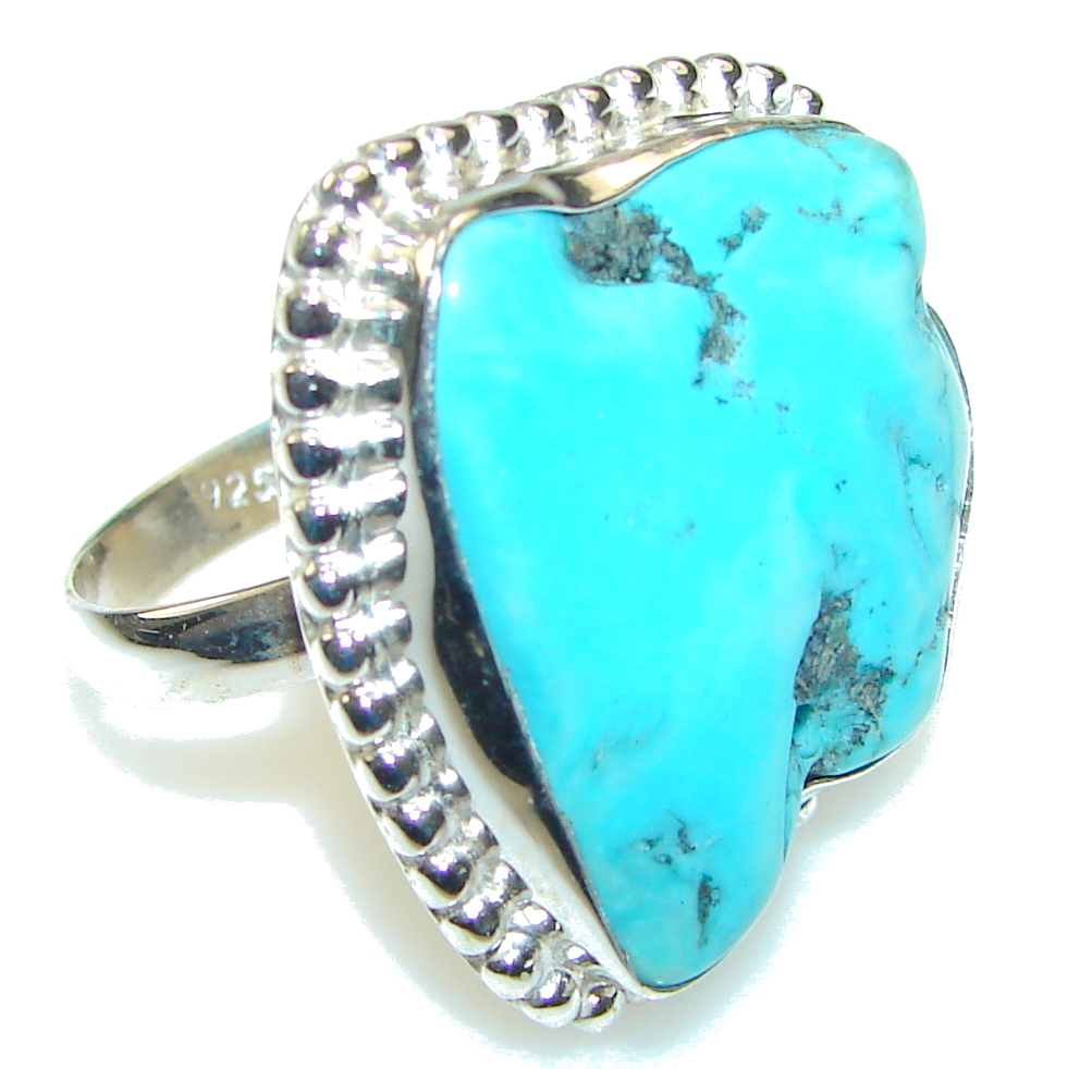 Blue Ithaca Peak Turquoise Sterling Silver Ring s. 9