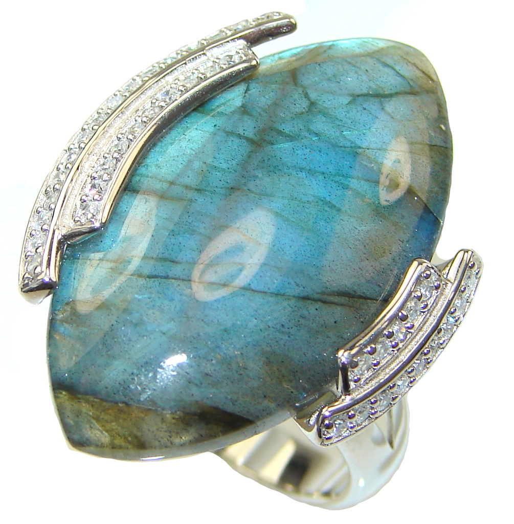 Exclusive!! Blue Labradorite Sterling Silver ring s. 11 1/4