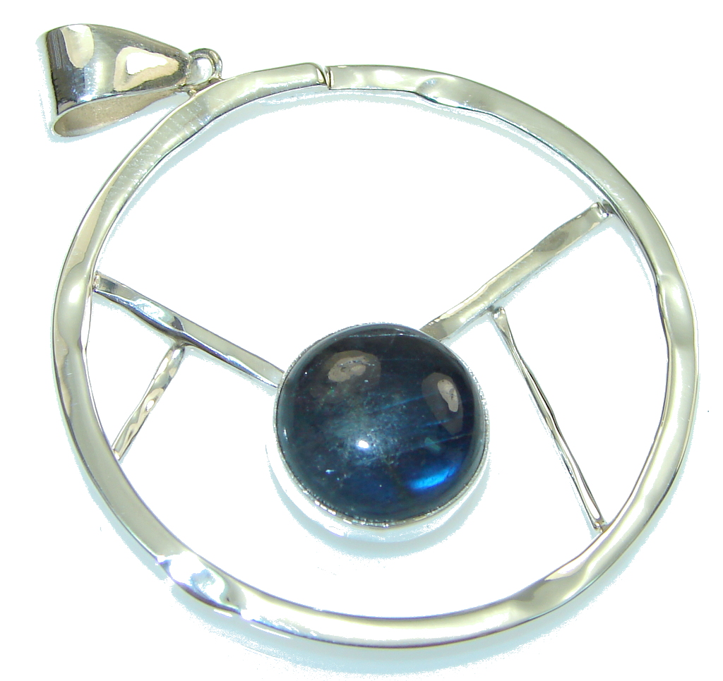 Modern Design Labradorite Sterling Silver Pendant