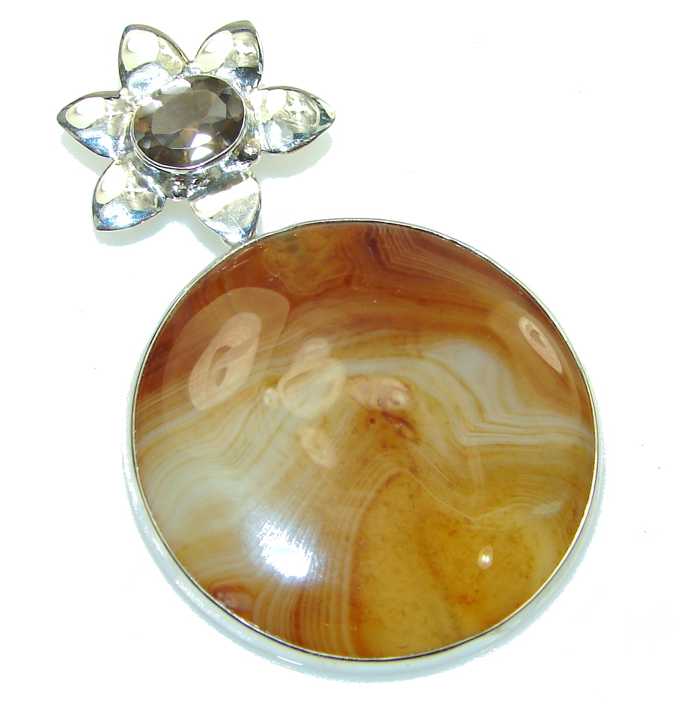 Brown Planet Carnelian Sterling Silver Pendant