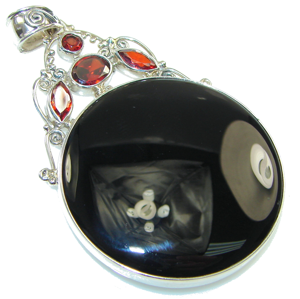 Fabulous! Black Onyx Sterling Silver Pendant