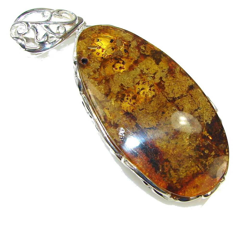 Exclusive!! Polish Baltic Amber Sterling Silver pendant