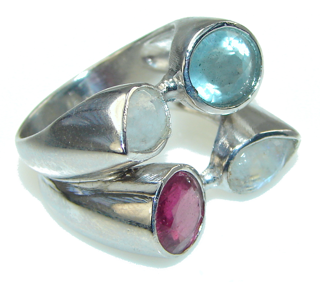 Help Calm Responses And Stress! White Moonstone Sterling Silver Ring s. 8
