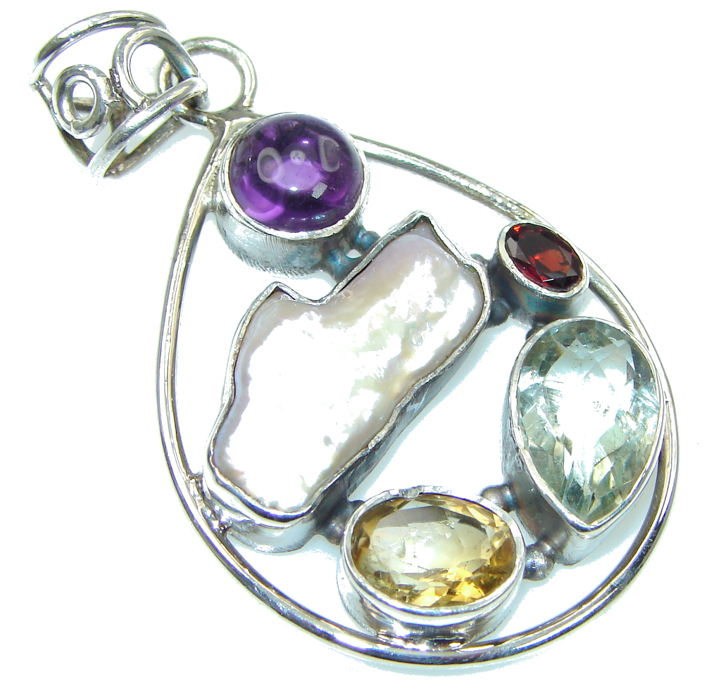 Aura Of Beauty Mother Of Pearl Sterling Silver Pendant