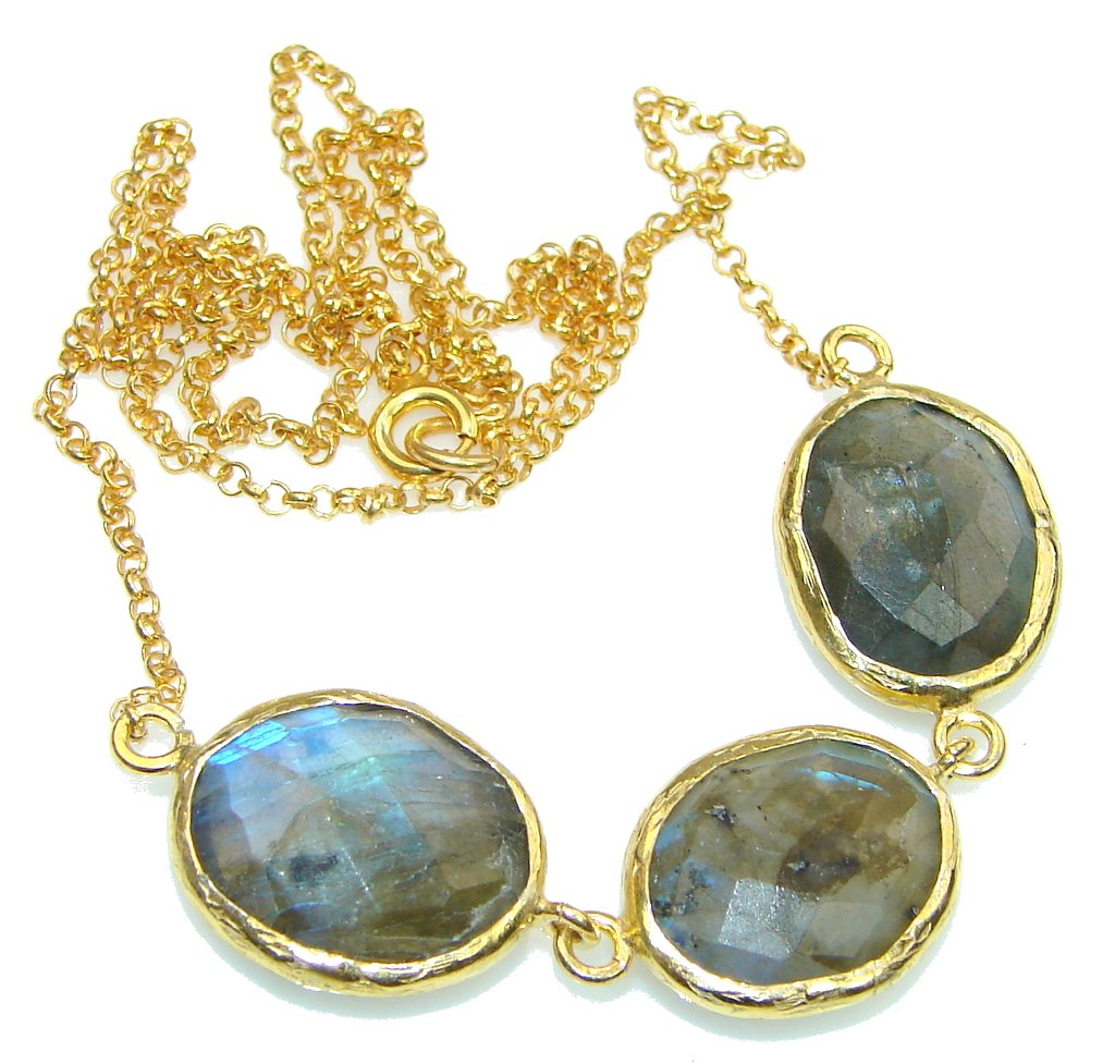 Mystic Sky! Blue Labradorite Sterling Silver necklace