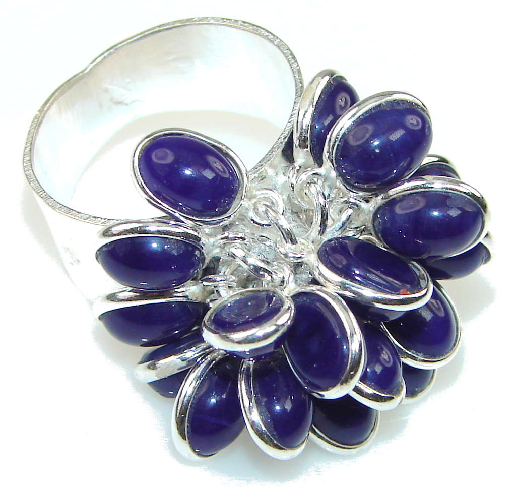 Created Deep Sapphire Sterling Silver ring s. 7