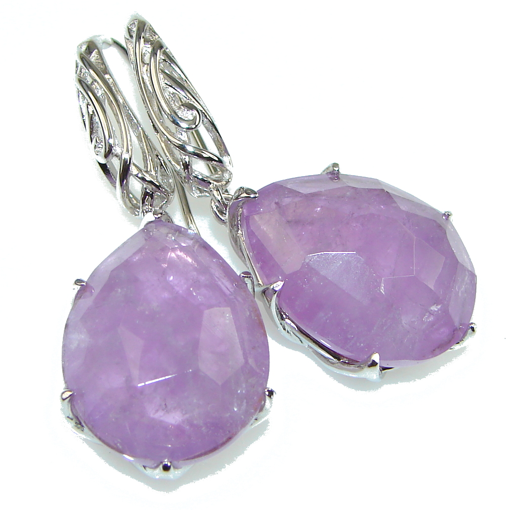 Amazing!! Natural Purple Amethyst Sterling Silver earrings