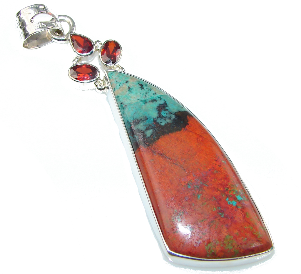 Amazing! Red Sonora Jasper Sterling Silver Pendant