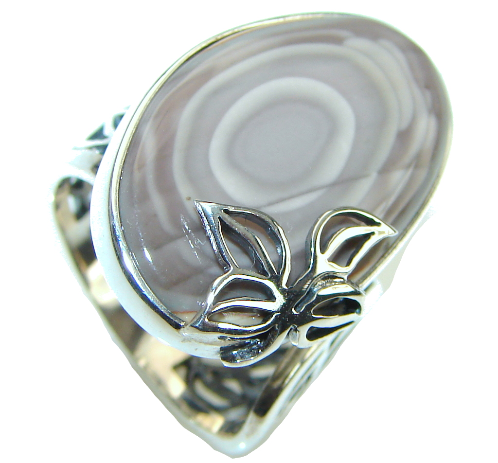Beautiful! Imperial Jasper Sterling Silver Ring s. 7 - Adjustable