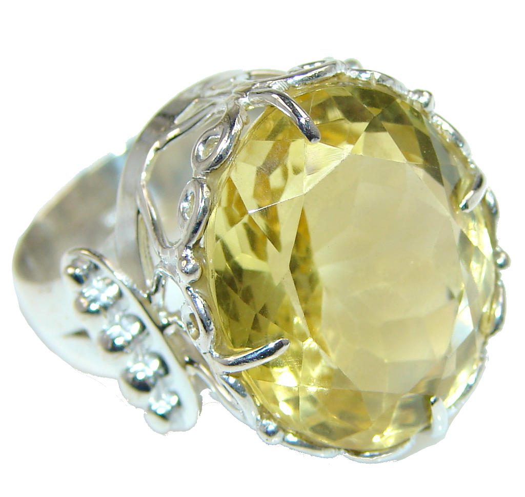 Lovely Angel! Yellow Citrine Sterling Silver Ring s. 9