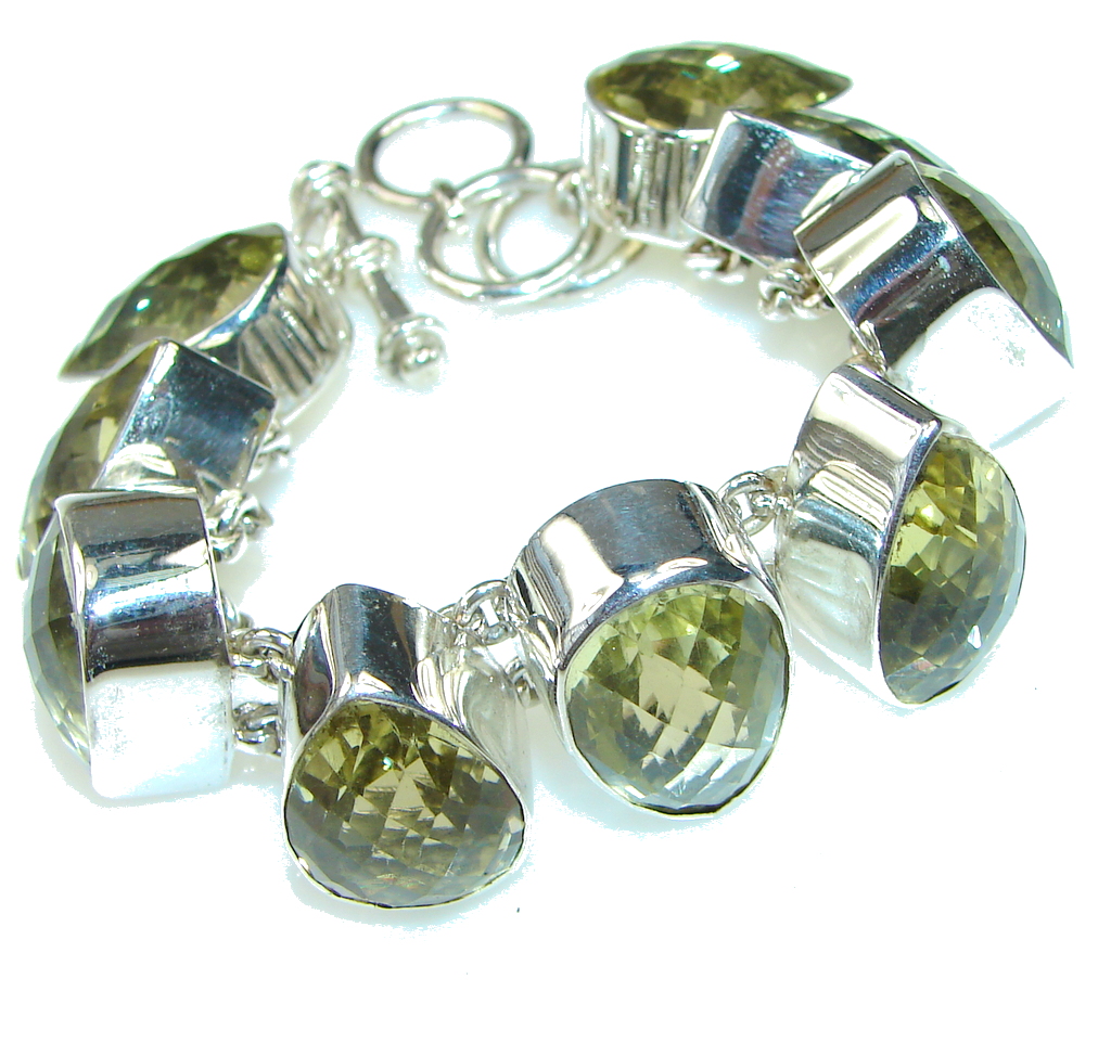 Sun Goddess! Yellow Citrine Sterling Silver Bracelet