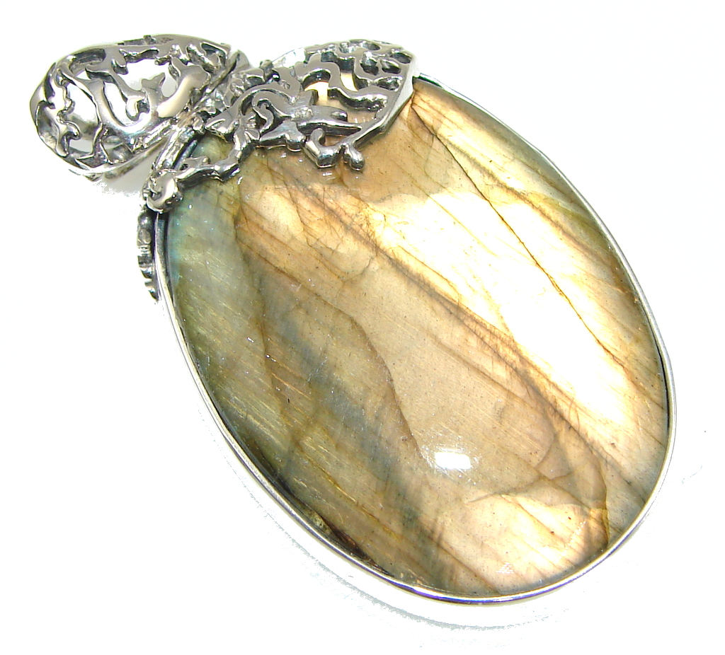 Shimmering Star Genuine Labradorite Sterling Silver Pendant