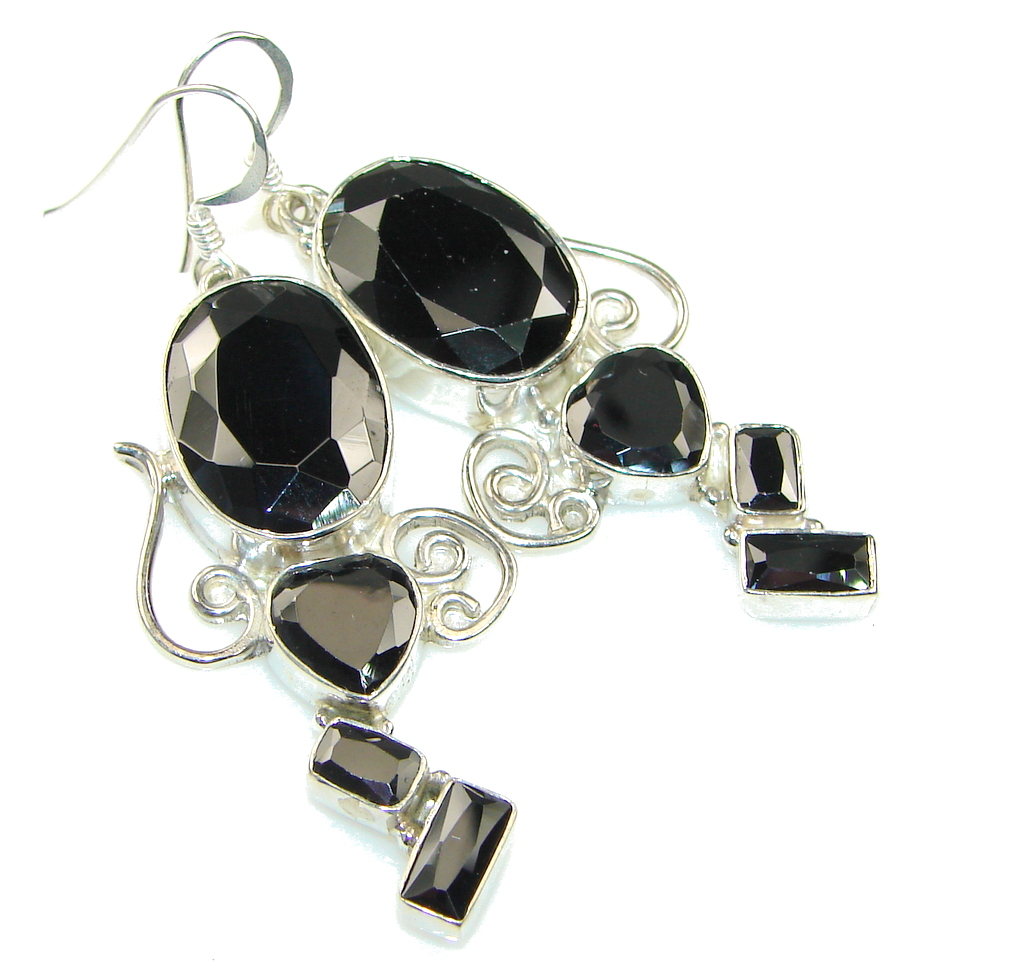 Night Time! Silver Hematite Sterling Silver earrings