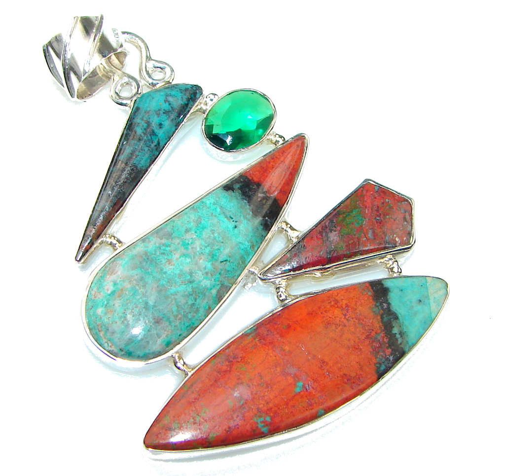 Beautiful! Red Sonora Jasper Sterling Silver Pendant