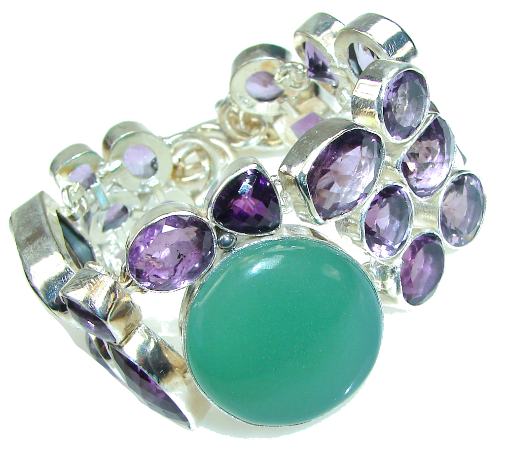 Pale Beauty! Purple Amethyst Sterling Silver Bracelet