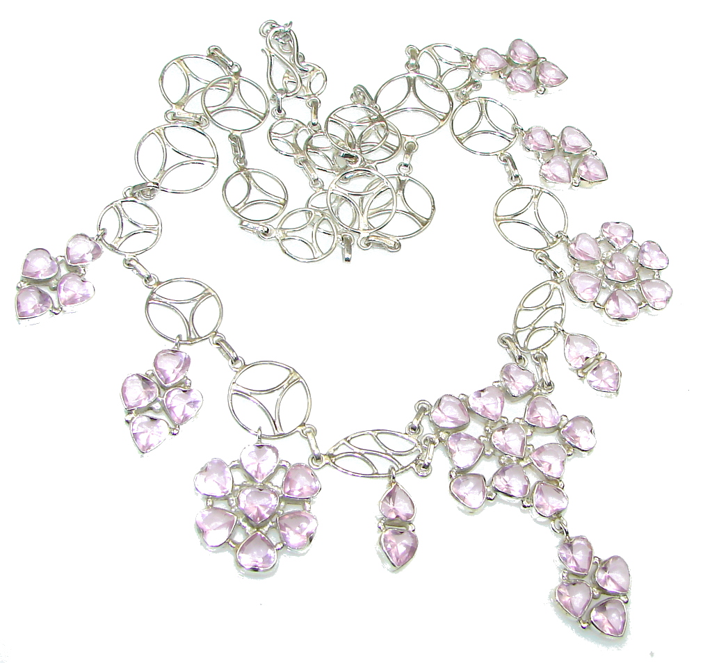 Exclusive! Delicate Pink Topaz Sterling Silver necklace