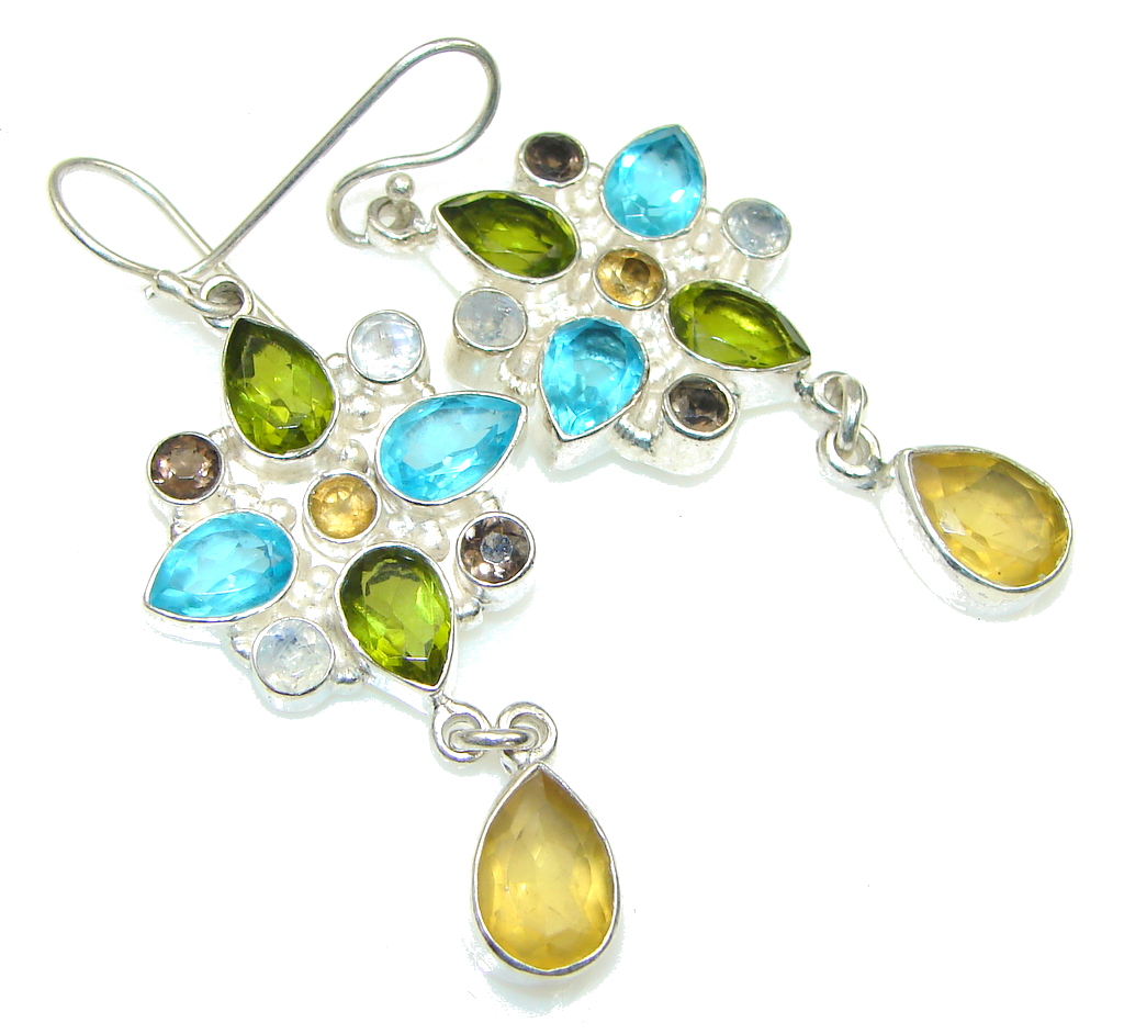 Aura Of Beauty! Yellow Citrine Sterling Silver earrings