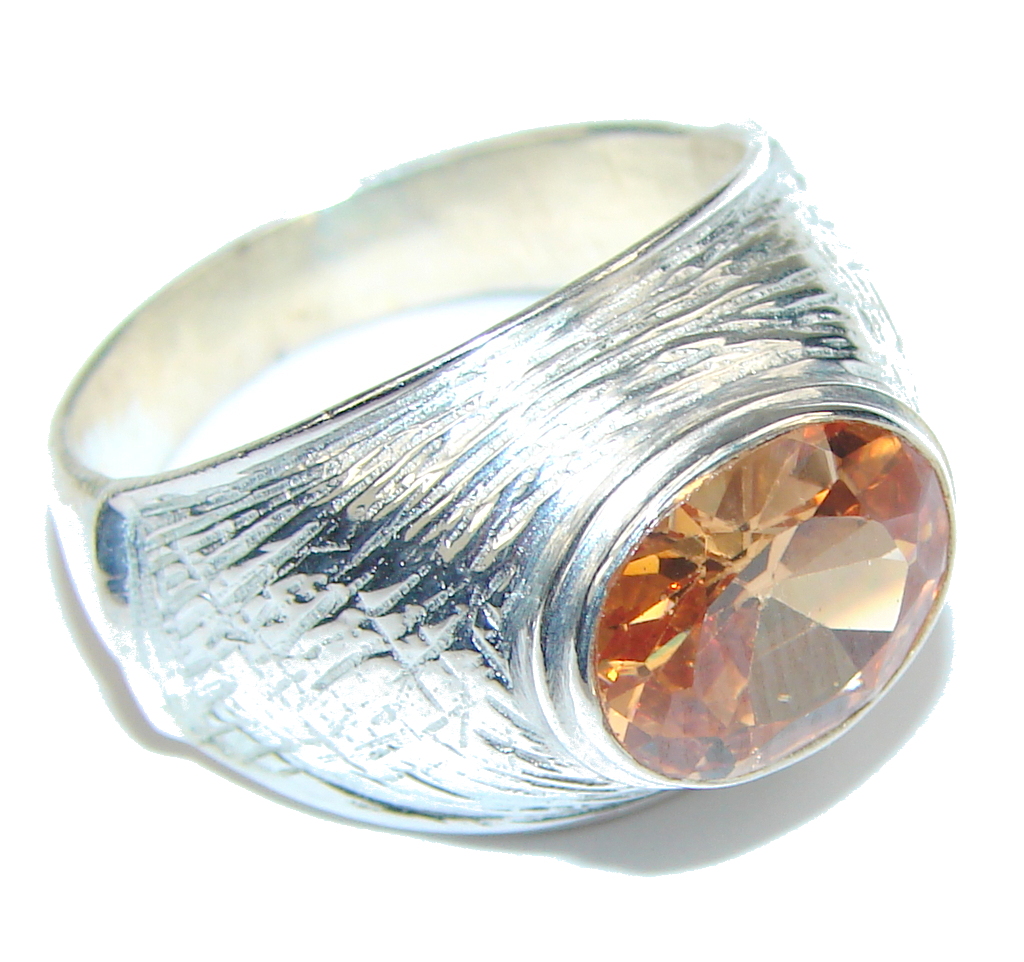 Amazing! Golden Topaz Quartz Sterling Silver Ring s. 9