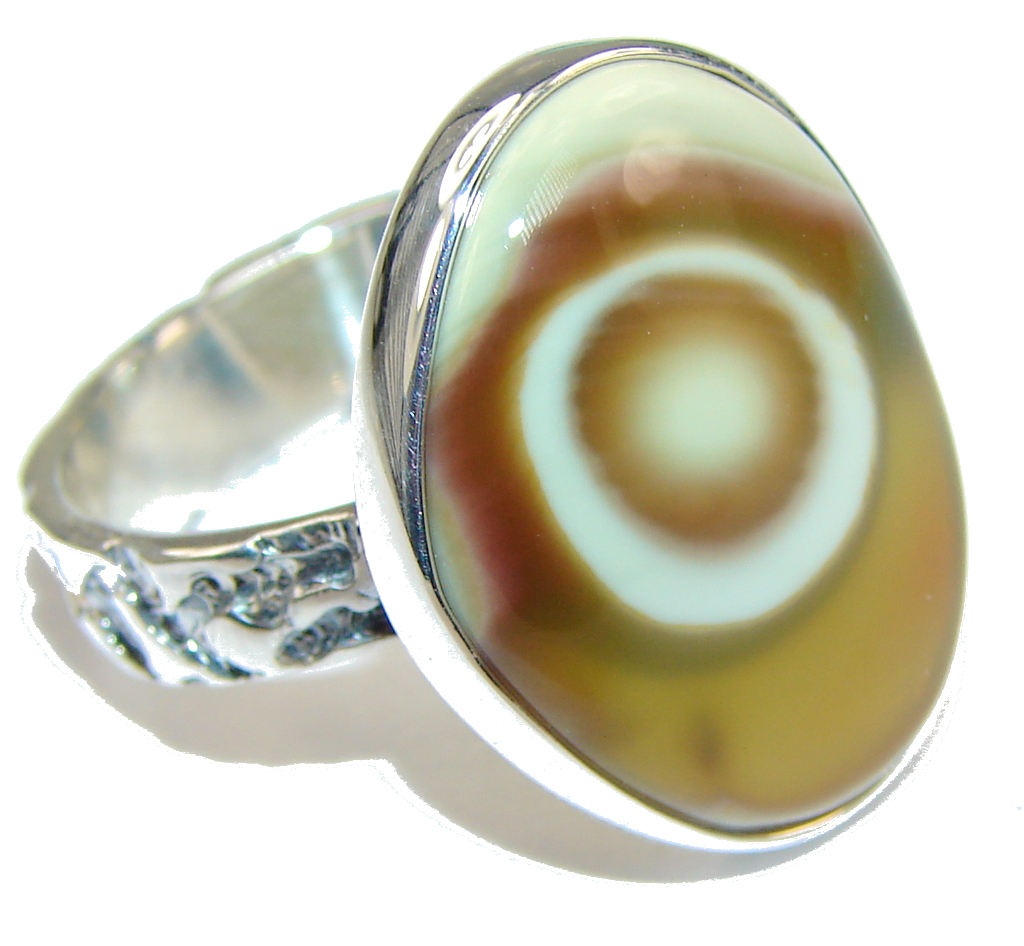 AAA Mexican Imperial Jasper Sterling Silver Ring s. 7 1/4