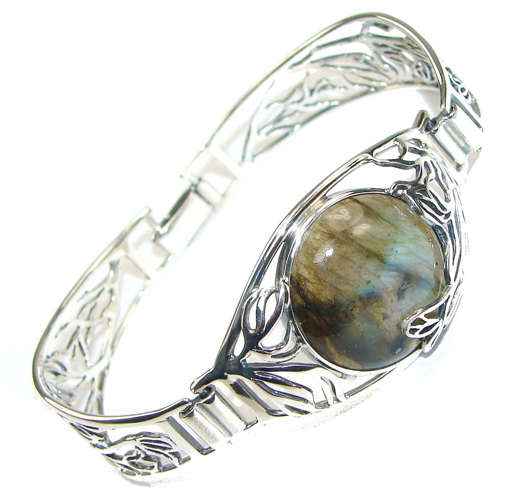Beautiful Design! AAA Blue Labradorite Sterling Silver Bracelet