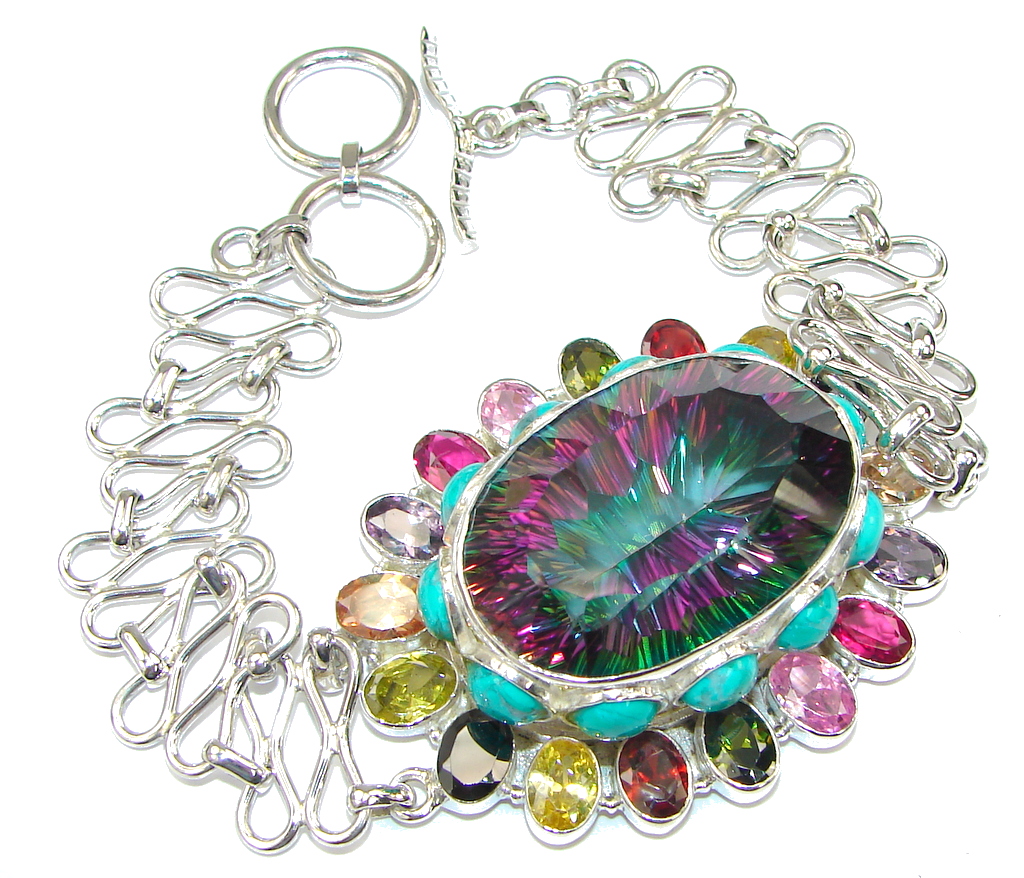 Aura Of Beauty! Magic Topaz Sterling Silver Bracelet