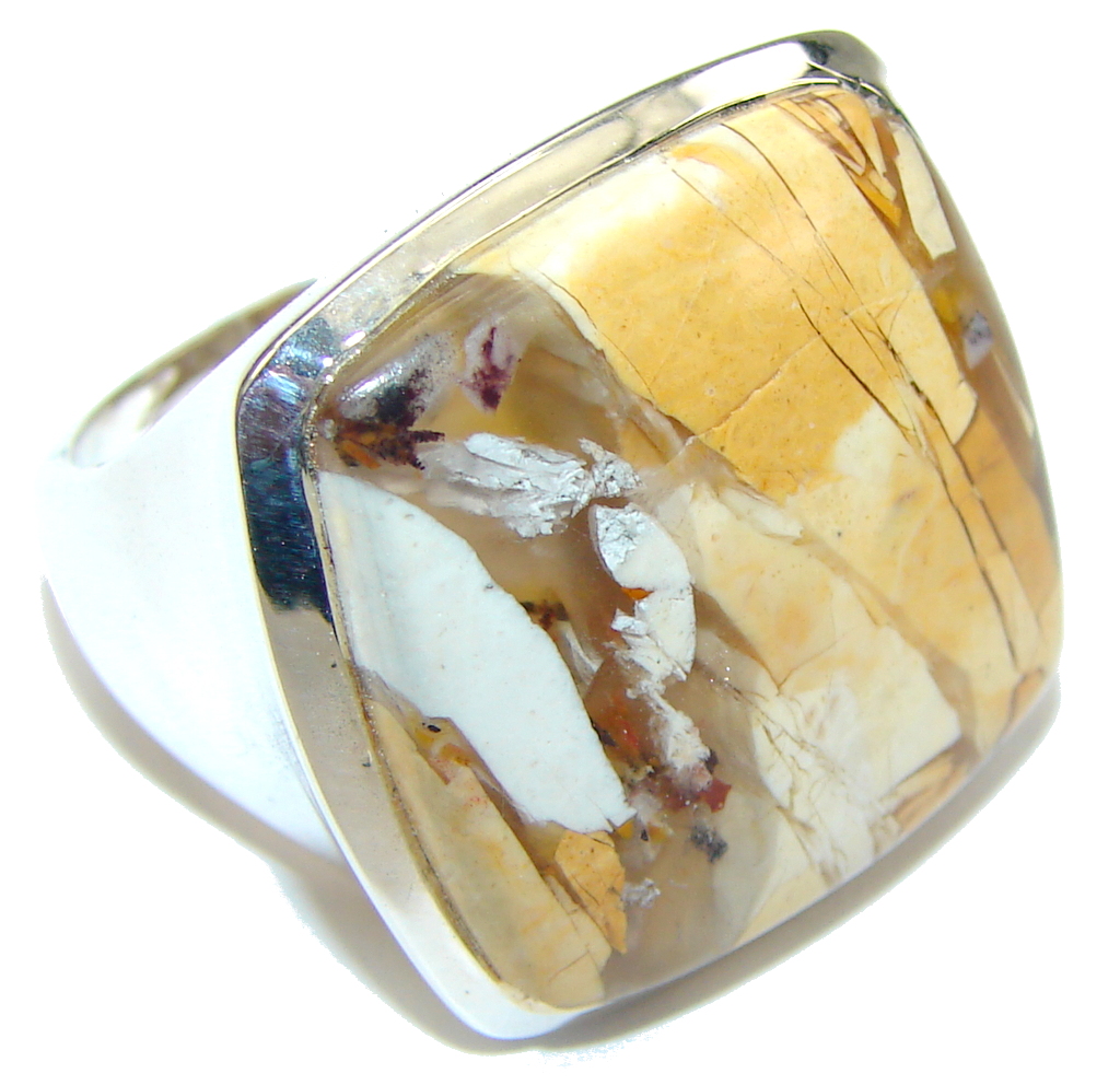 Amazing! Brown Burro Creek Jasper Sterling Silver Ring s. 8