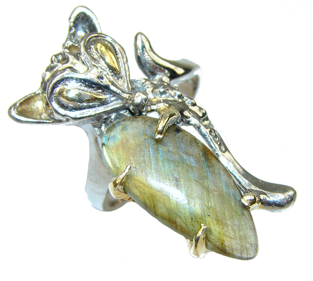 New Fashion Design! AAA Labradorite Sterling Silver Ring s. 9